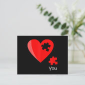 Ontbrekend stuk Heart Puzzle Valetines Day Shirt G Briefkaart (Staand voorkant)