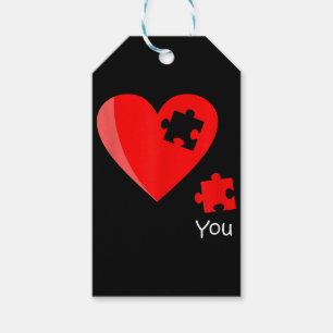 Ontbrekend stuk Heart Puzzle Valetines Day Shirt G Cadeaulabel