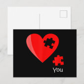 Ontbrekend stuk Heart Puzzle Valetines Day Shirt G Feestdagenkaart (Voorkant / Achterkant)