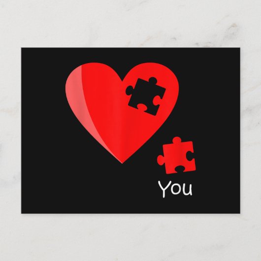 Ontbrekend stuk Heart Puzzle Valetines Day Shirt G Feestdagenkaart (Voorkant)