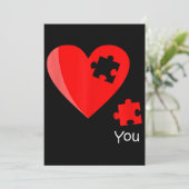 Ontbrekend stuk Heart Puzzle Valetines Day Shirt G Kaart (Staand voorkant)