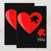 Ontbrekend stuk Heart Puzzle Valetines Day Shirt G Kaart (Voorkant / Achterkant)