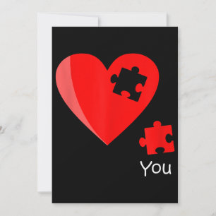Ontbrekend stuk Heart Puzzle Valetines Day Shirt G Kaart
