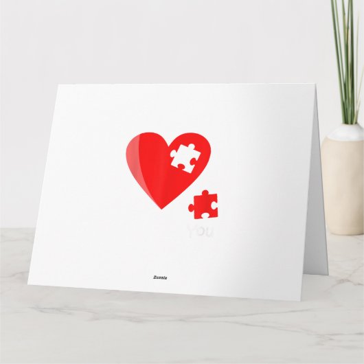 Ontbrekend stuk Heart Puzzle Valetines Day Shirt G Kaart (Achterkant)