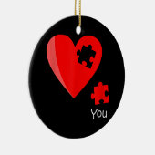 Ontbrekend stuk Heart Puzzle Valetines Day Shirt G Keramisch Ornament (Rechts)