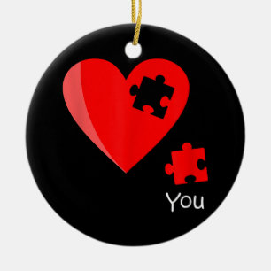 Ontbrekend stuk Heart Puzzle Valetines Day Shirt G Keramisch Ornament
