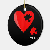 Ontbrekend stuk Heart Puzzle Valetines Day Shirt G Keramisch Ornament (Links)
