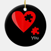Ontbrekend stuk Heart Puzzle Valetines Day Shirt G Keramisch Ornament (Achterkant)