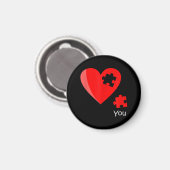 Ontbrekend stuk Heart Puzzle Valetines Day Shirt G Magneet (Voorkant / Achterkant)