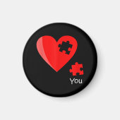 Ontbrekend stuk Heart Puzzle Valetines Day Shirt G Magneet (Voorkant)