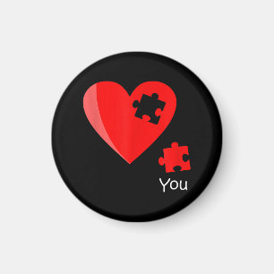 Ontbrekend stuk Heart Puzzle Valetines Day Shirt G Magneet