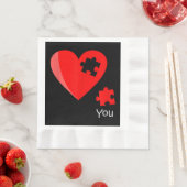 Ontbrekend stuk Heart Puzzle Valetines Day Shirt G Servet (Insitu)