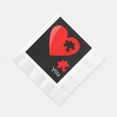 Ontbrekend stuk Heart Puzzle Valetines Day Shirt G Servet (Hoek)