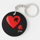 Ontbrekend stuk Heart Puzzle Valetines Day Shirt G Sleutelhanger (Achterkant)
