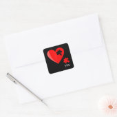 Ontbrekend stuk Heart Puzzle Valetines Day Shirt G Vierkante Sticker (Envelop)