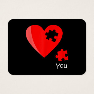Ontbrekend stuk Heart Puzzle Valetines Day Shirt G Visitekaartje