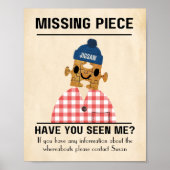 Ontbrekend stuk Jigsaw Puzzel plezier en spelletje Poster (Voorkant)