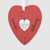 Ontbrekend stuk paren kerst acrylversiering ornament (voorkant)