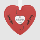 Ontbrekend stuk paren kerst acrylversiering ornament (voorkant)