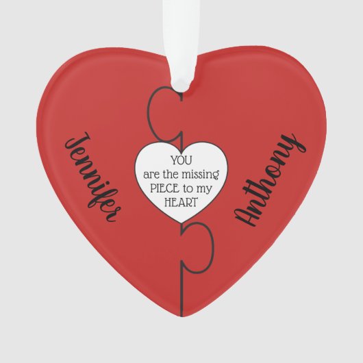 Ontbrekend stuk paren kerst acrylversiering ornament (voorkant)