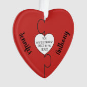 Ontbrekend stuk paren kerst acrylversiering ornament (voorkant)