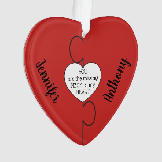 Ontbrekend stuk paren kerst acrylversiering ornament (voorkant)