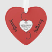 Ontbrekend stuk paren kerst acrylversiering ornament (achterkant)