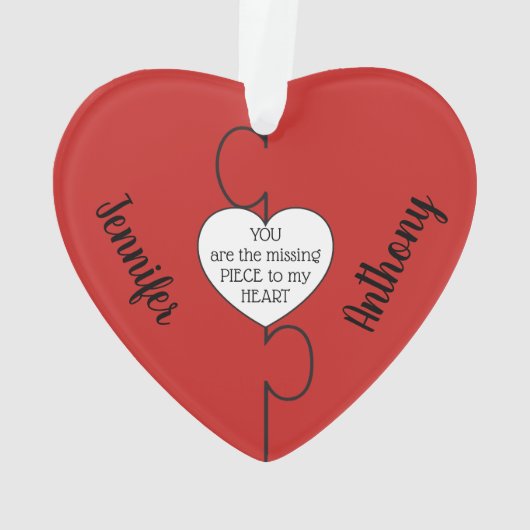 Ontbrekend stuk paren kerst acrylversiering ornament (achterkant)