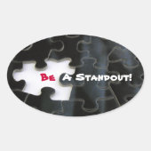 Ontbrekend stuk puzzelstuk ovale sticker (Voorkant)