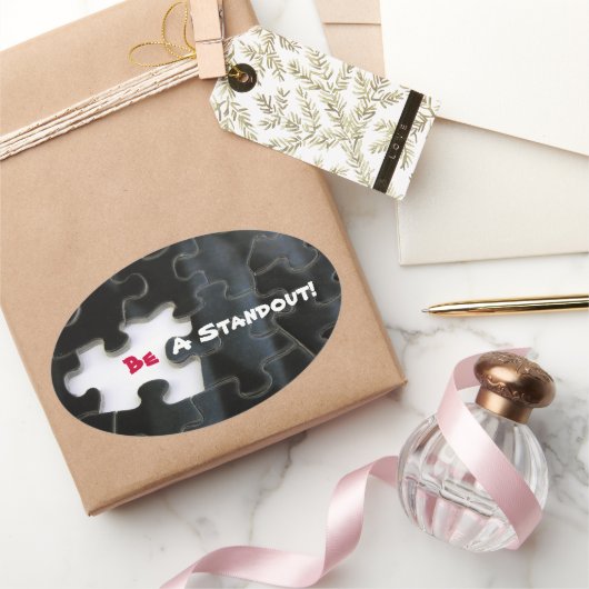 Ontbrekend stuk puzzelstuk ovale sticker (Geschenken)