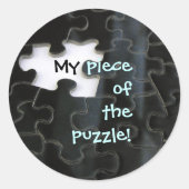 Ontbrekend stuk puzzelstuk ronde sticker (Voorkant)