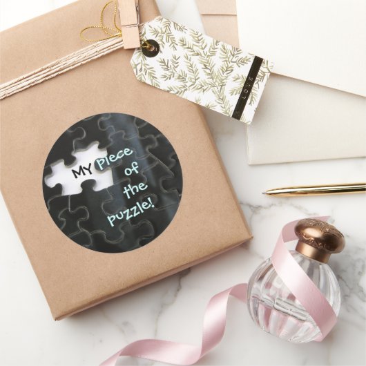 Ontbrekend stuk puzzelstuk ronde sticker (Geschenken)