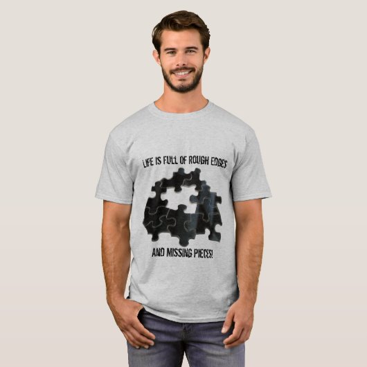 Ontbrekend stuk puzzelstuk t-shirt (Voorkant volledig)