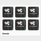 Ontbrekend stuk puzzelstuk vierkante sticker (Vel)