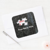 Ontbrekend stuk puzzelstuk vierkante sticker (Envelop)