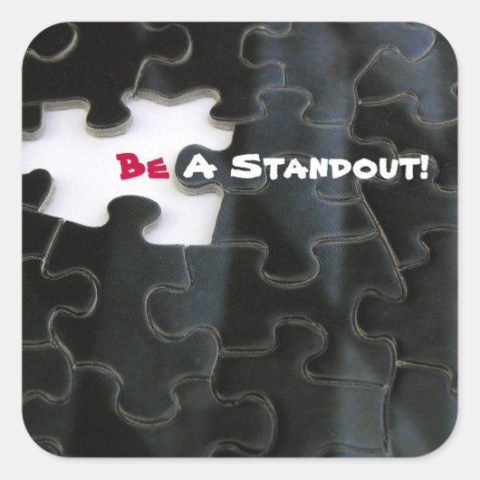 Ontbrekend stuk puzzelstuk vierkante sticker (Voorkant)