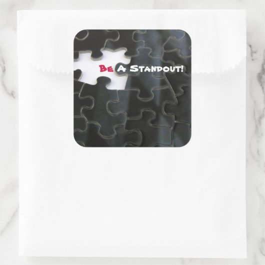 Ontbrekend stuk puzzelstuk vierkante sticker (Tas)