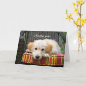 Ontbrekend U Golden Doodle Wenskaart Kaart (Gele Bloem)