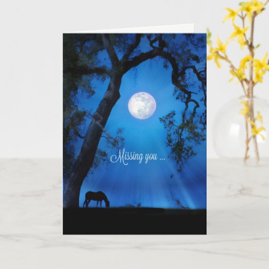 Ontbrekend U-paard in Moonlight-Kaart Kaart (Gele Bloem)