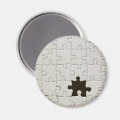 Ontbrekend Wit Puzzelstuk Magneet (Voorkant / Achterkant)