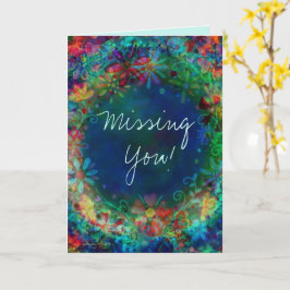 Ontbrekende blauwflorale "inspiratie" kaart