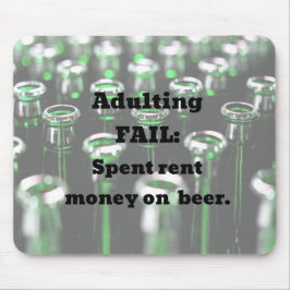 Ontbrekende borgtocht: betaald huur geld op bier. muismat