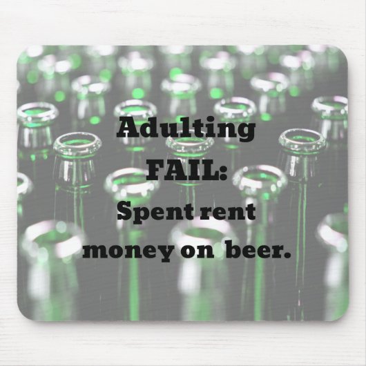 Ontbrekende borgtocht: betaald huur geld op bier. muismat (Voorkant)