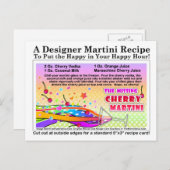 Ontbrekende Cherry Martini Recept Briefkaart (Voorkant / Achterkant)