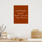 Ontbrekende Coffee.exe- Geek computer humor Poster (Keuken)