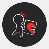 Ontbrekende Ece Hart Puzzel Koppel Matching Valent Ronde Sticker (Voorkant)