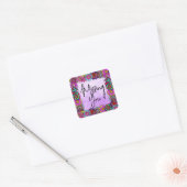 Ontbrekende Floral Border Vierkante Sticker (Envelop)