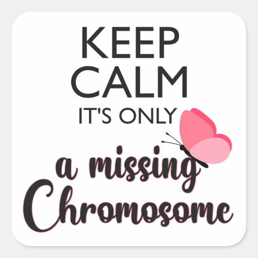 Ontbrekende gevoeligheid voor het chromosoomturner vierkante sticker (Voorkant)