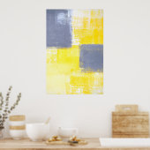 "Ontbrekende" grijze en gele Abstracte kunst Poster (Keuken)