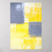 "Ontbrekende" grijze en gele Abstracte kunst Poster (Voorkant)